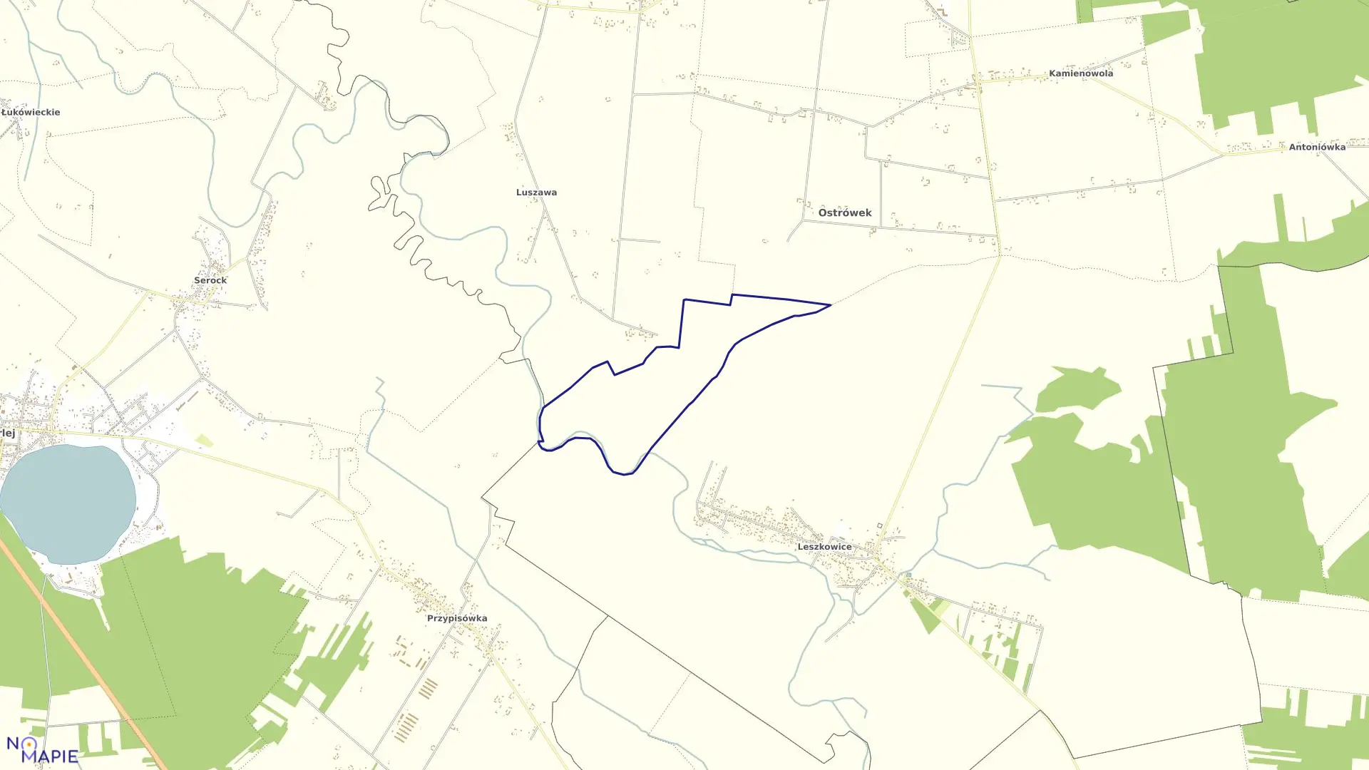 Mapa obrębu 13-TYNIEC w gminie Ostrówek