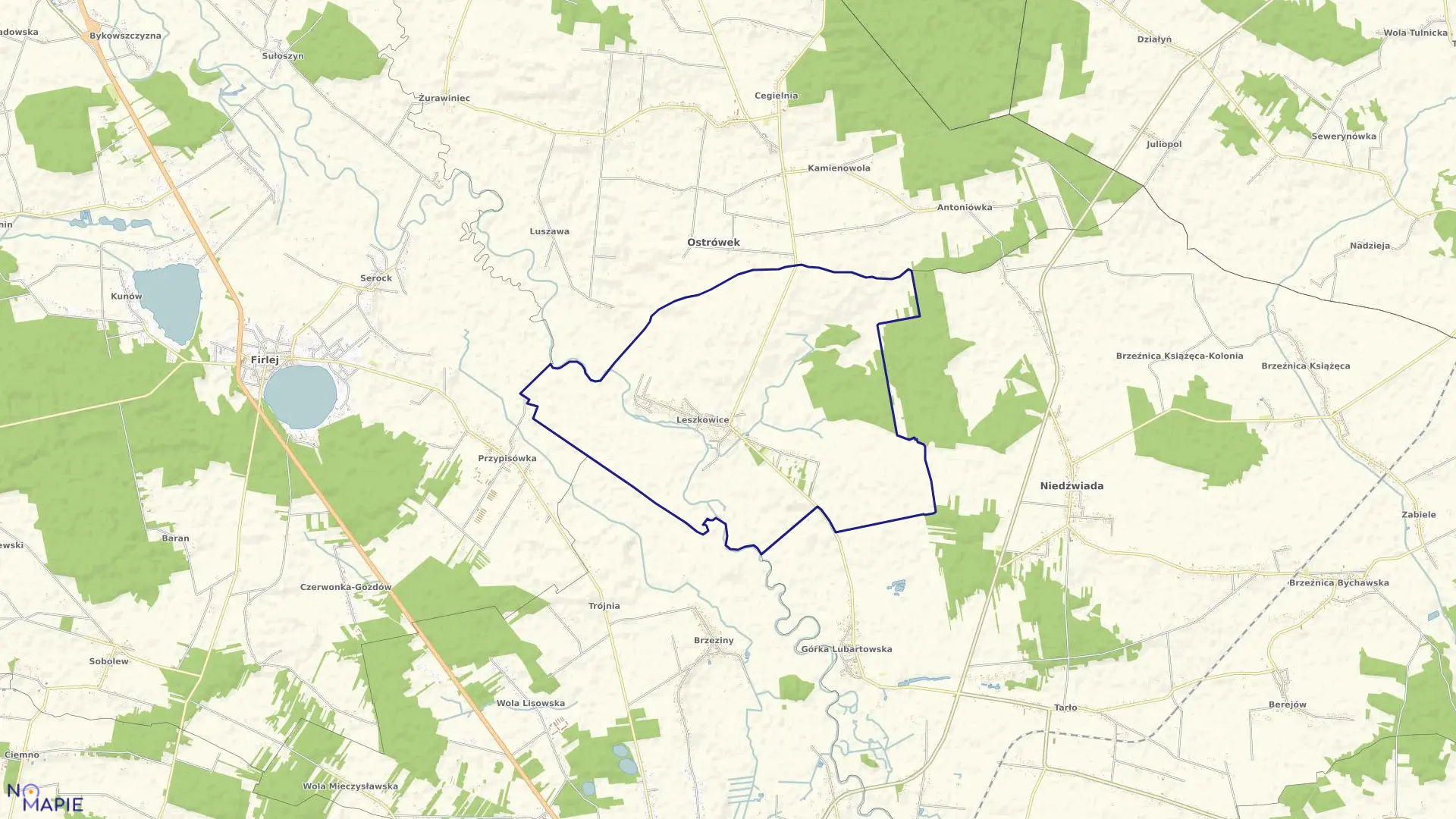 Mapa obrębu 9-LESZKOWICE w gminie Ostrówek